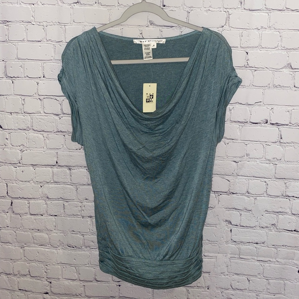 Max Studio Teal/Grey Blouse